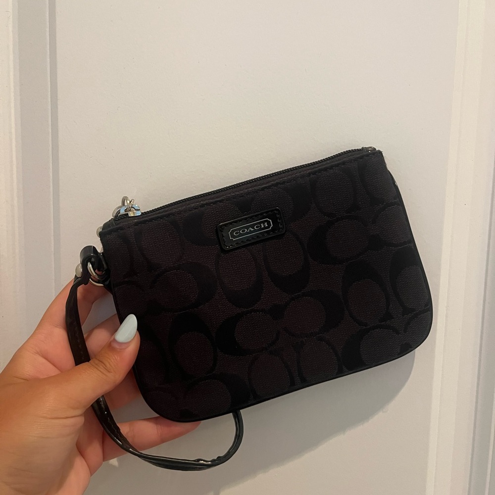 Coach Black Signature Wristlet